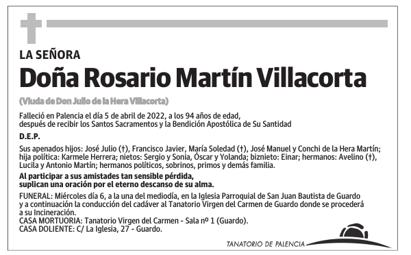 Doña Rosario Martín Villacorta