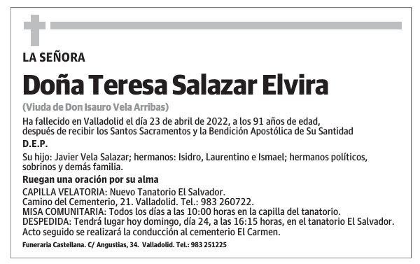 Doña Teresa Salazar Elvira