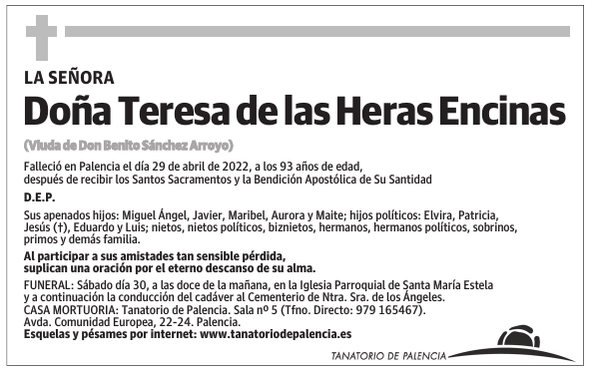 Doña Teresa de las Heras Encinas