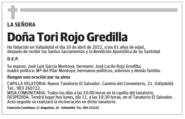 Doña Tori Rojo Gredilla