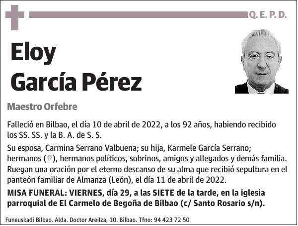 Eloy García Pérez Maestro Orfebre