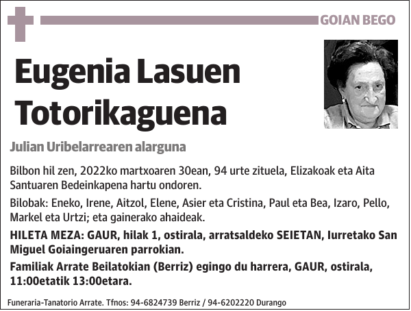 Eugenia Lasuen Totorikaguena