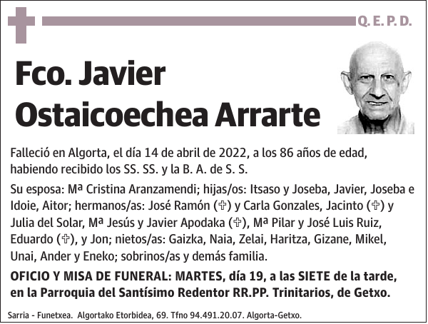 Fco. Javier Ostaicoechea Arrarte