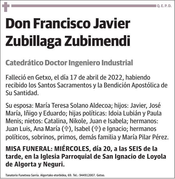 Francisco Javier Zubillaga Zubimendi