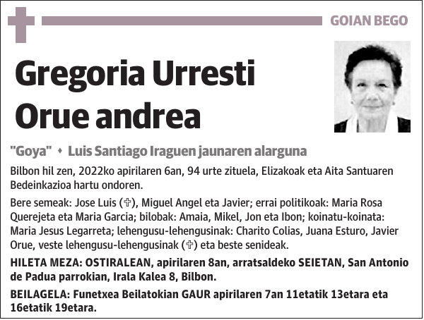 Gregoria Urresti Orue