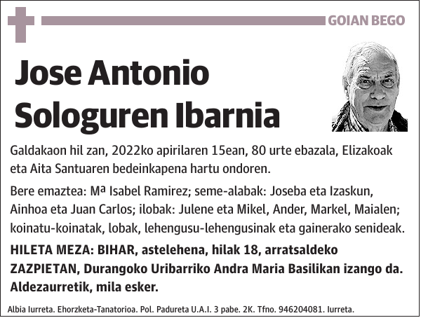 Jose Antonio Sologuren Ibarnia