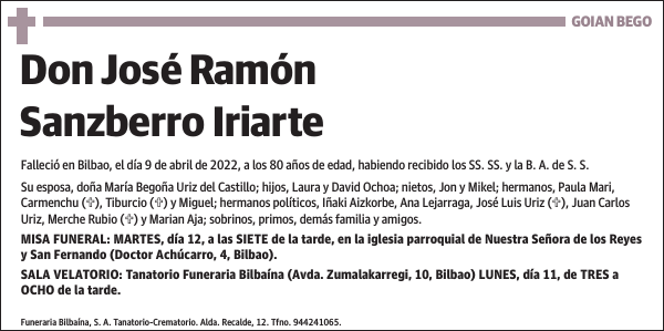 José Ramón Sanzberro Iriarte