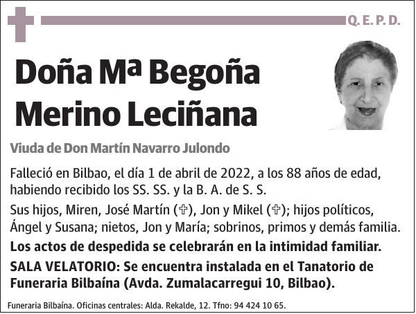 Mª Begoña Merino Leciñana