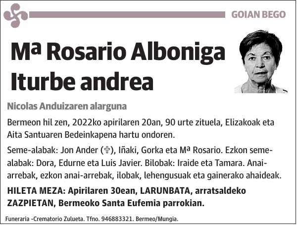 Mª Rosario Alboniga Iturbe