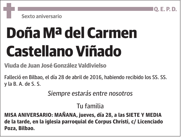 Mª del Carmen Castellano Viñado