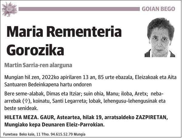 Maria Rementeria Gorozika