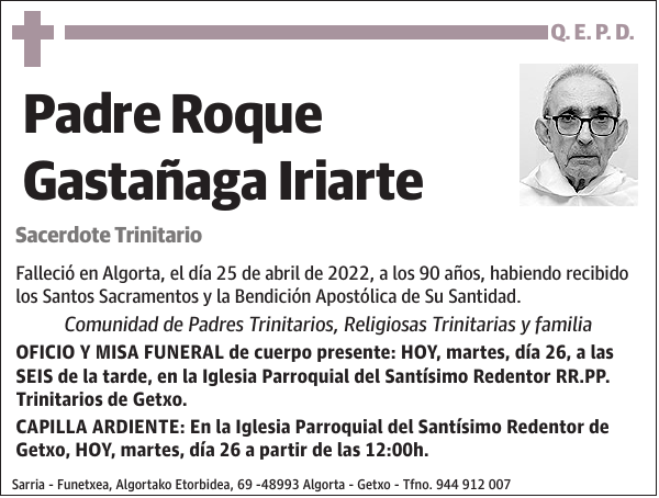 Padre Roque Gastañaga Iriarte