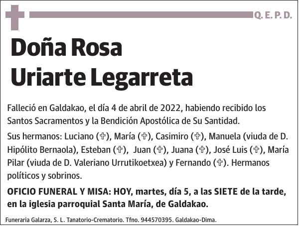 Rosa Uriarte Legarreta
