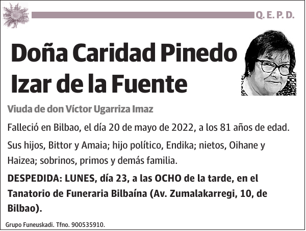 Caridad Pinedo Izar de la Fuente