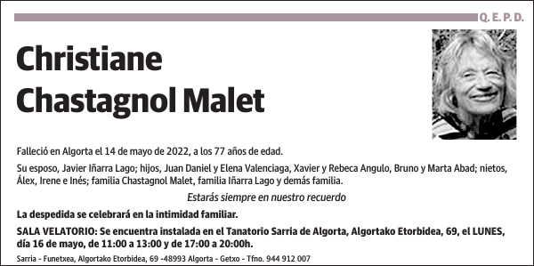 Christiane Chastagnol Malet