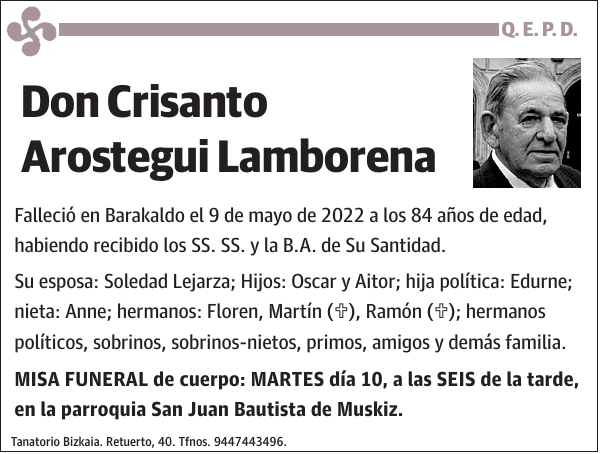 Crisanto Arostegui Lamborena