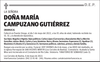 DOÑA MARÍA CAMPUZANO GUTIÉRREZ