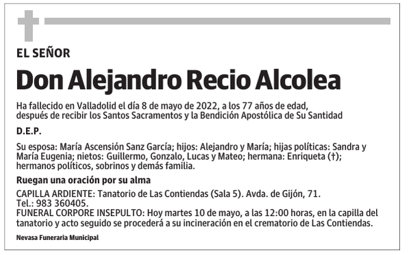 Don Alejandro Recio Alcolea