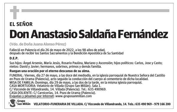 Don Anastasio Saldaña Fernández
