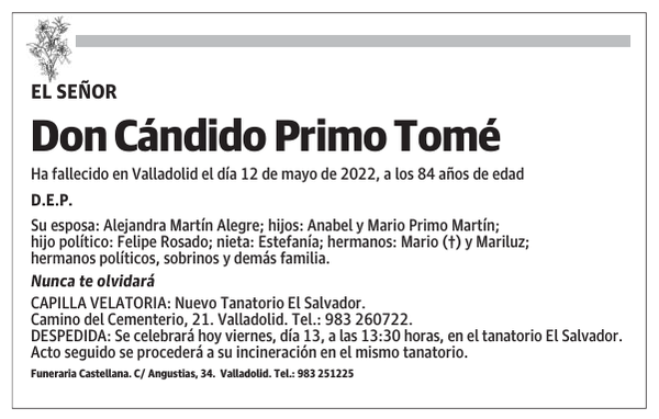 Don Cándido Primo Tomé