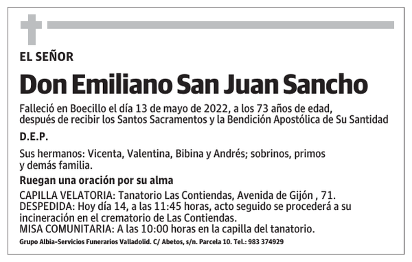 Don Emiliano San Juan Sancho