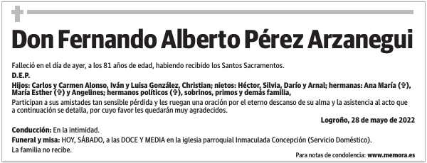 Don  Fernando  Alberto  Pérez  Arzanegui