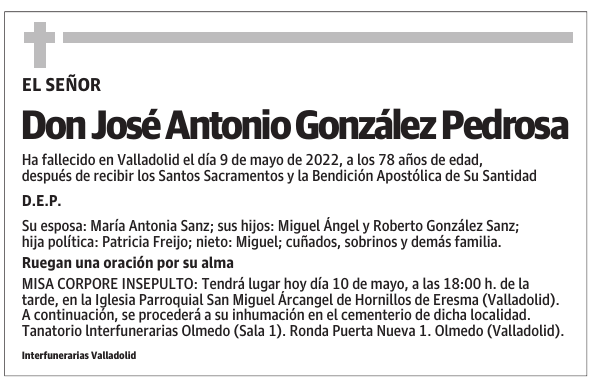 Don José Antonio González Pedrosa