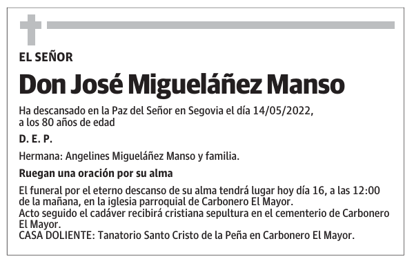 Don José Migueláñez Manso