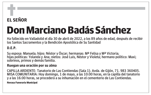 Don Marciano Badás Sánchez