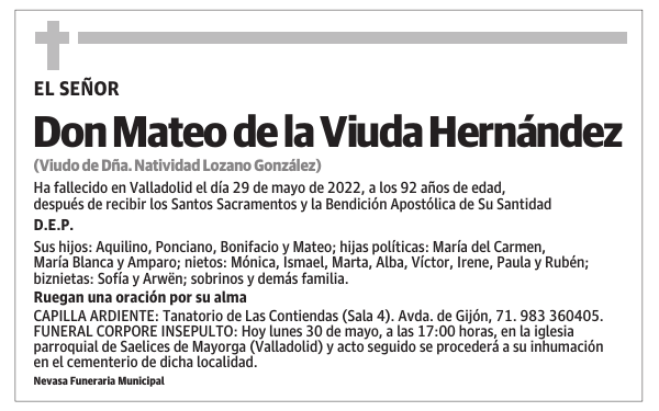 Don Mateo de la Viuda Hernández