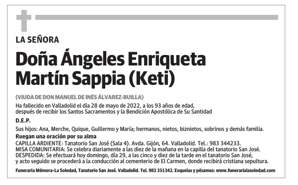 Doña Ángeles Enriqueta Martín Sappia (Keti)