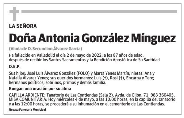 Doña Antonia González Mínguez