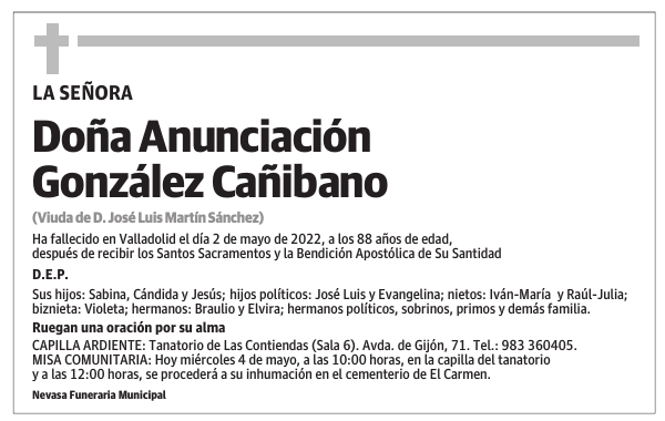 Doña Anunciación González Cañibano