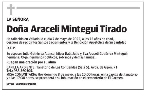 Doña Araceli Mintegui Tirado