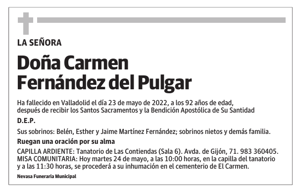 Doña Carmen Fernández del Pulgar