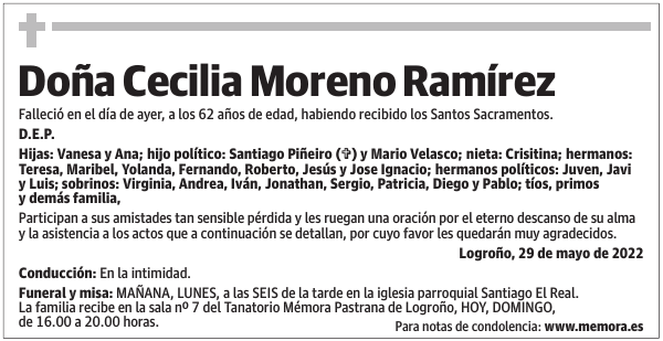 Doña  Cecilia  Moreno  Ramírez