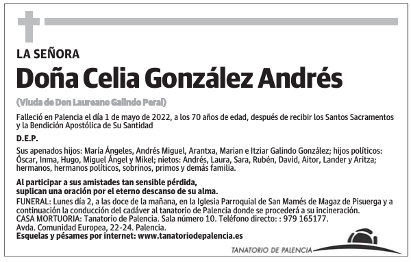 Doña Celia González Andrés