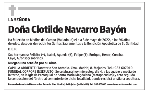 Doña Clotilde Navarro Bayón