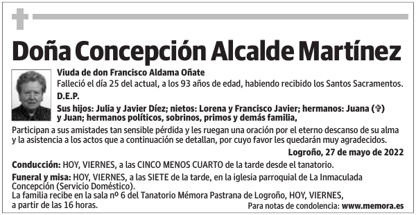 Doña  Concepción  Alcalde  Martínez