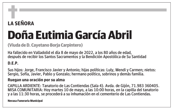 Doña Eutimia García Abril
