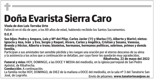 Doña  Evarista  Sierra  Caro
