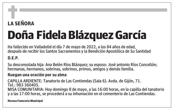 Doña Fidela Blázquez García