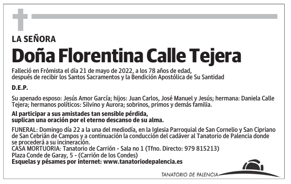 Doña Florentina Calle Tejera