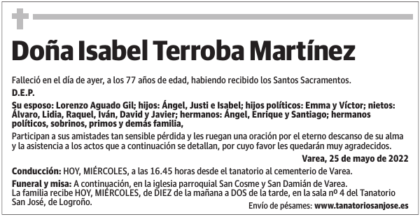 Doña  Isabel  Terroba  Martínez