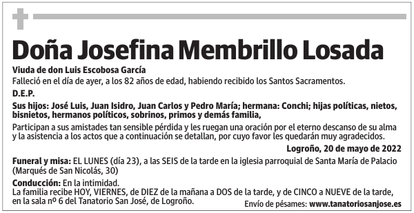 Doña  Josefina  Membrillo  Losada
