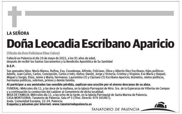 Doña Leocadia Escribano Aparicio