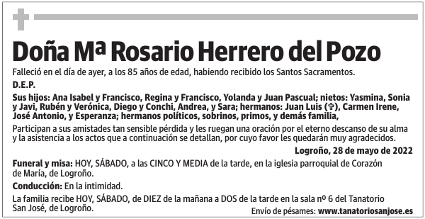 Doña  Mª  Rosario  Herrero  del  Pozo