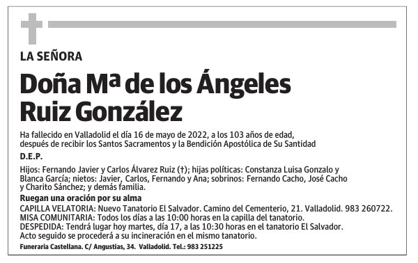 Doña Mª de los Ángeles Ruiz González