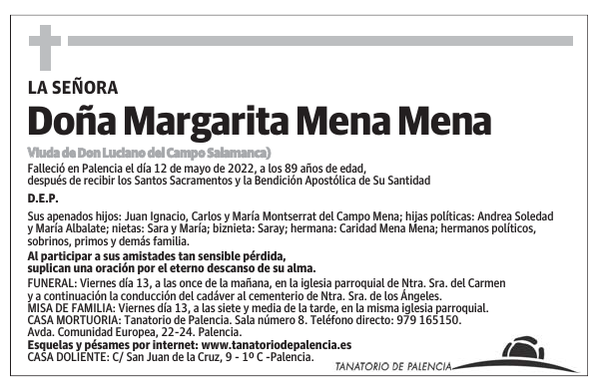 Doña Margarita Mena Mena