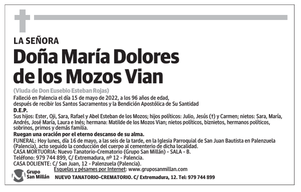 Doña María Dolores de los Mozos Vian